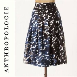 EUC Anthropologie Maeve Abstract Dots Cotton Flare Drop Waist Midi Skirt Size 0